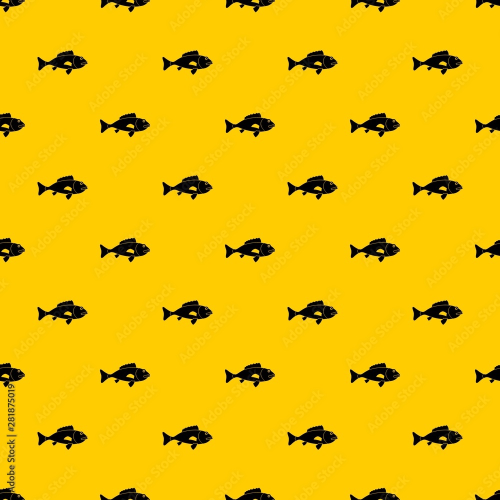 Fish pattern seamless vector repeat geometric yellow for any design Fish pattern seamless vector repeat geometric yellow for any design
