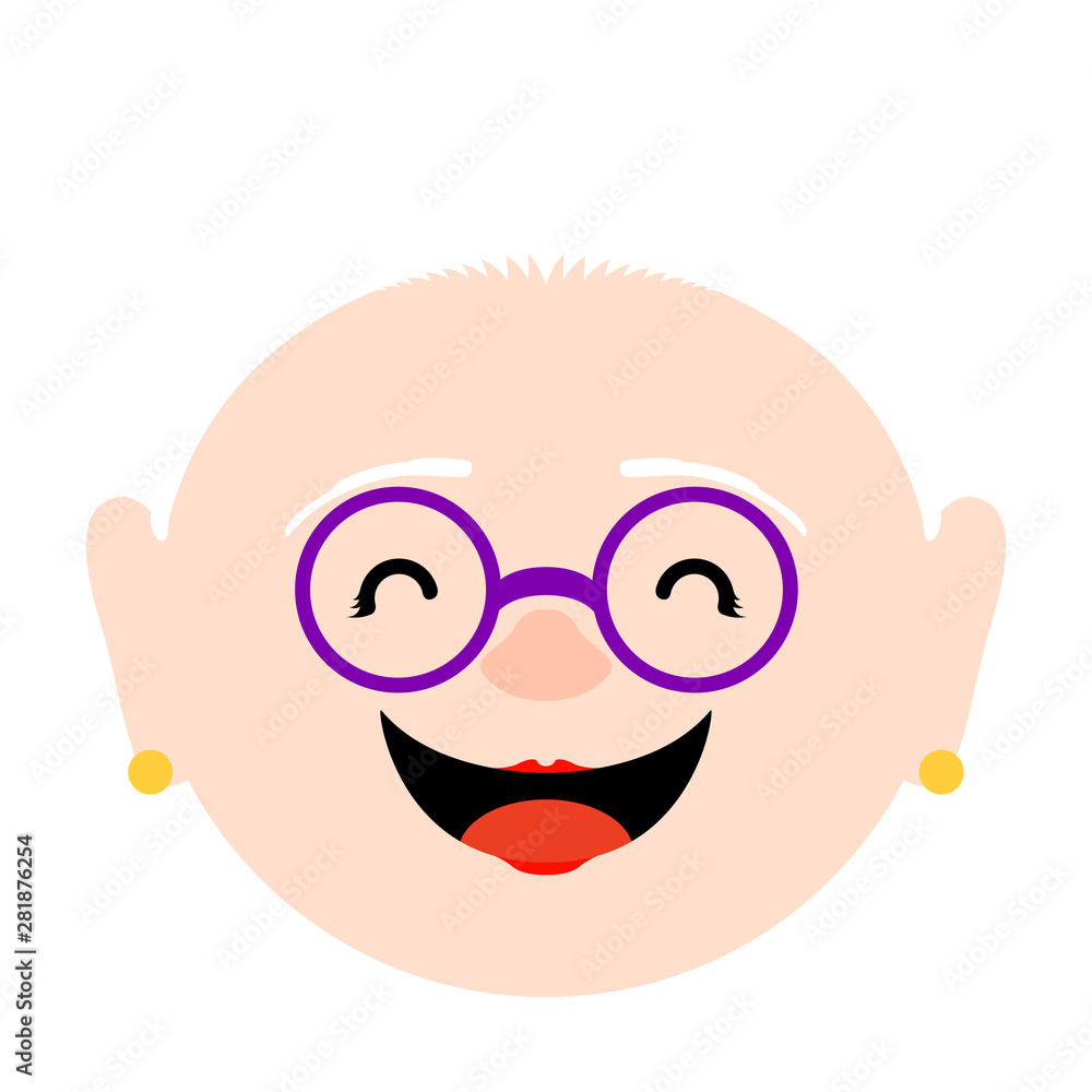 Isolated happy elder woman avatar over a white background - Vector Isolated happy elder woman avatar over a white background - Vector