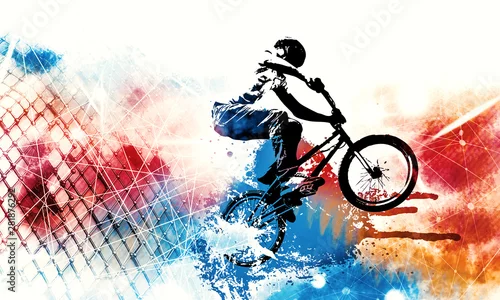 Obraz Ilustracja sportowa, rower bmx