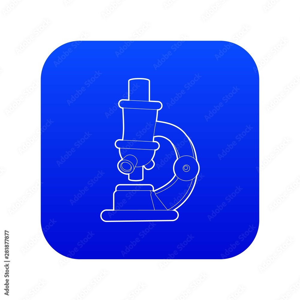 Microscope icon blue vector isolated on white background Microscope icon blue vector isolated on white background