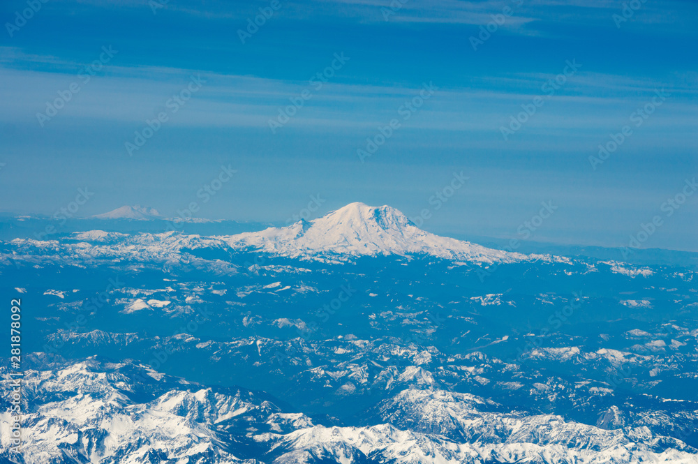 An aerial view of the mountains of washington state