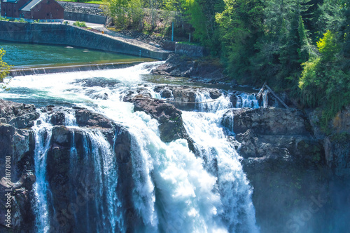 Landscape of Snoqualmie Falls in Washington State USA photo