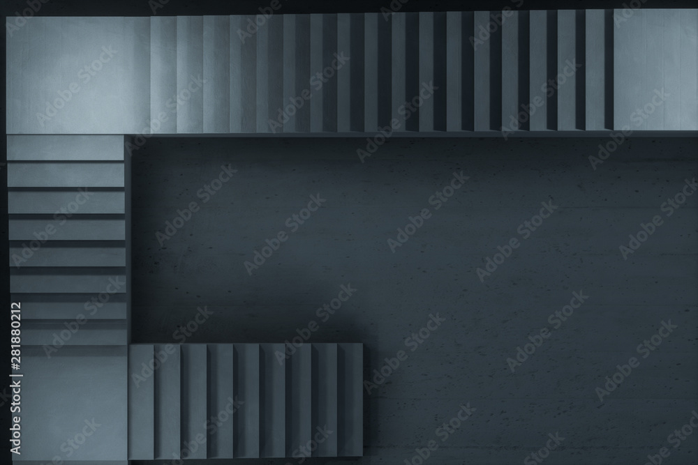 The stairway in the dark basement, 3d rendering. The stairway in the dark basement, 3d rendering.