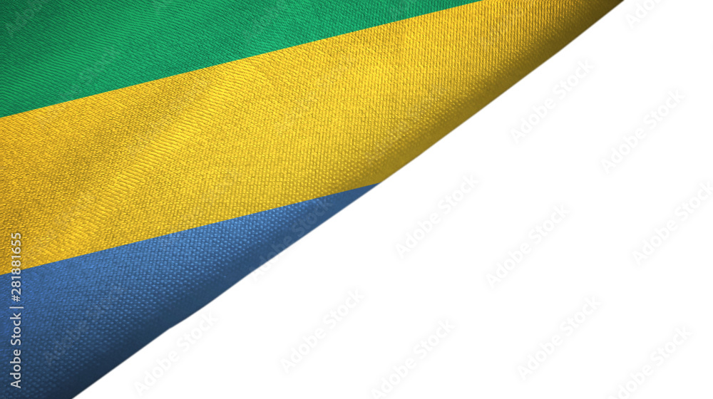 Gabon flag left side with blank copy space