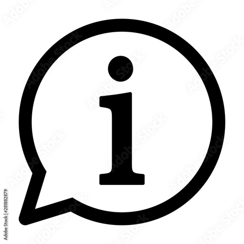 Information or info speech bubble line art vector icon for apps and websites