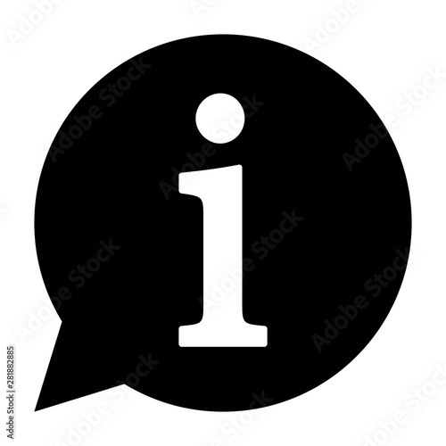 Information or info speech bubble flat vector icon for apps and websites