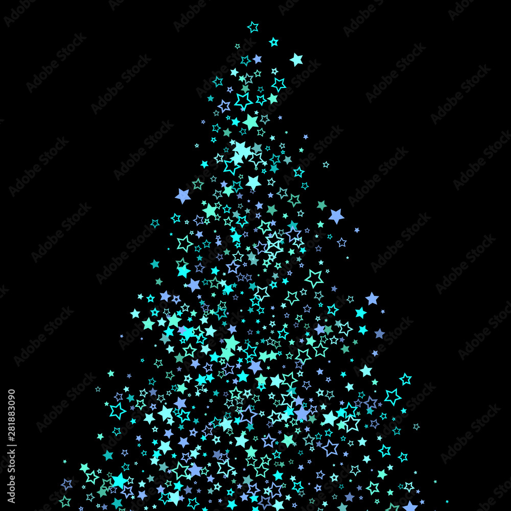 Blue, cyan, turquoise glitter stars, confetti. Blue, cyan, turquoise glitter stars, confetti.