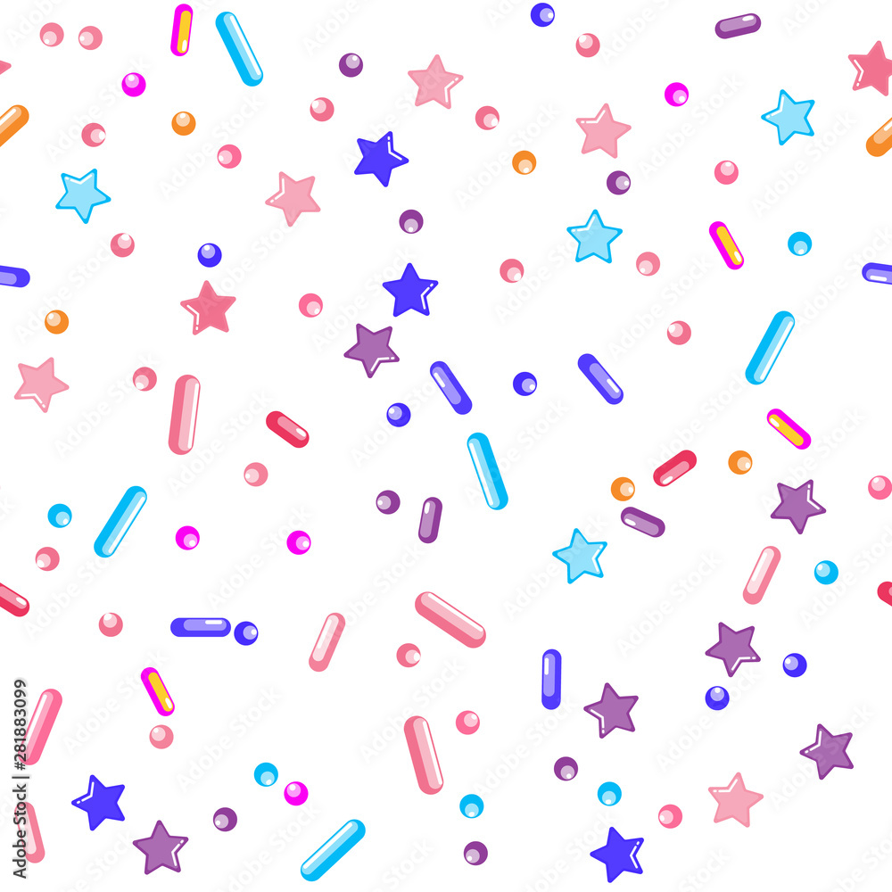 Sprinkle Cupcake Donut Topping. Seamless Pattern Sprinkle Cupcake Donut Topping. Seamless Pattern