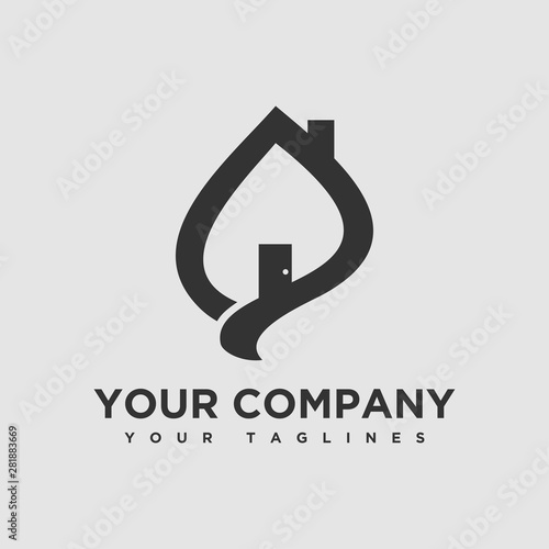 vector simple abstract home logo