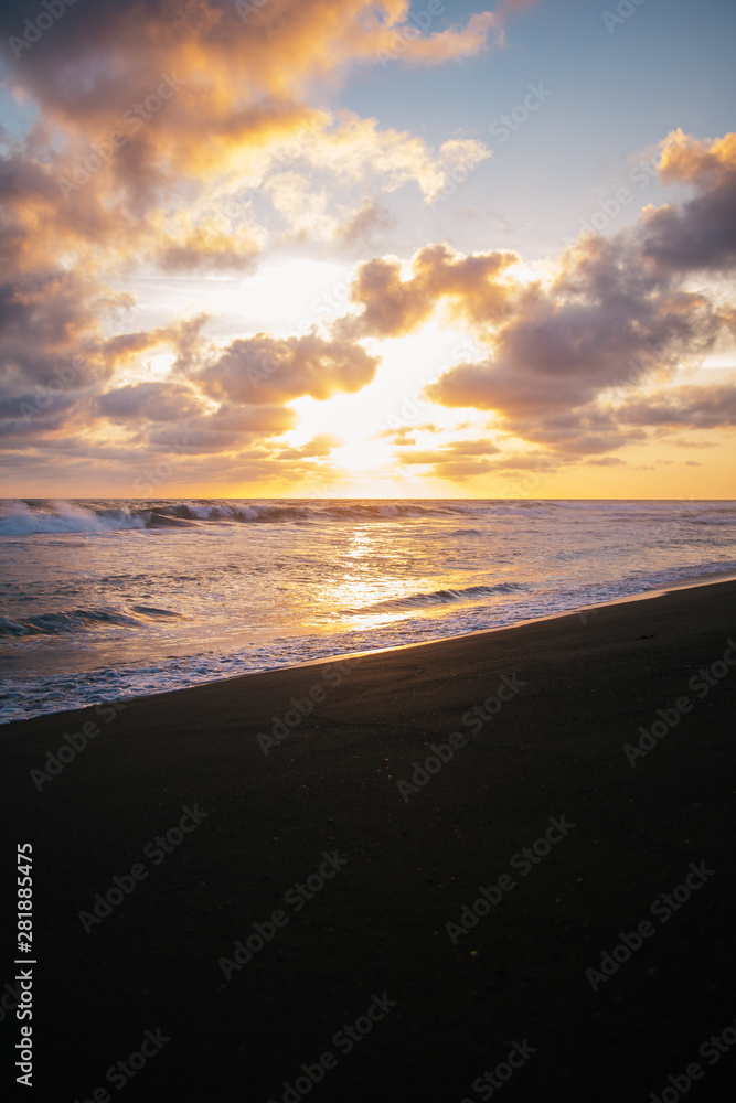 atardecer en la playa