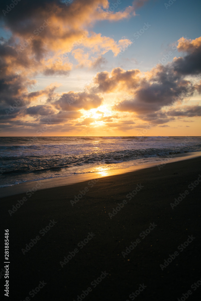 atardecer en la playa