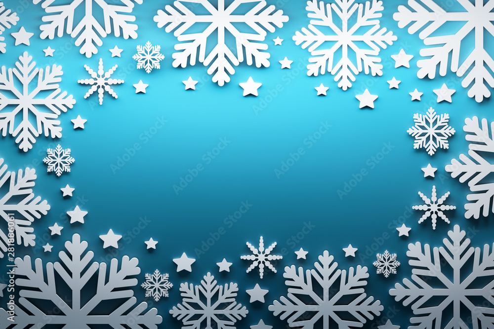 Christmas greeting card temple with white snowflakes Christmas greeting card temple with white snowflakes