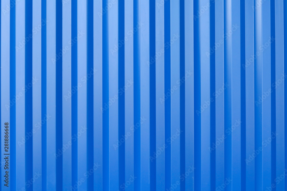 Blue metal sheet wall background. Vertical metal sheet background. Blue metal sheet wall background. Vertical metal sheet background.