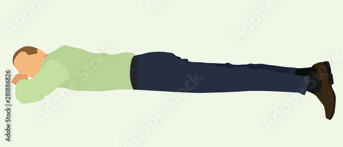 Businessman Lying on Stomach