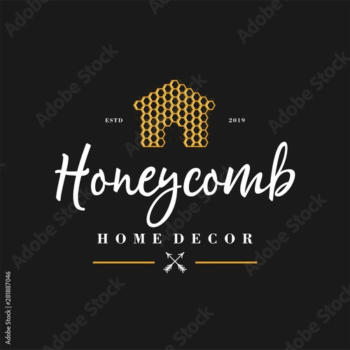 Honeycomb house decor logo