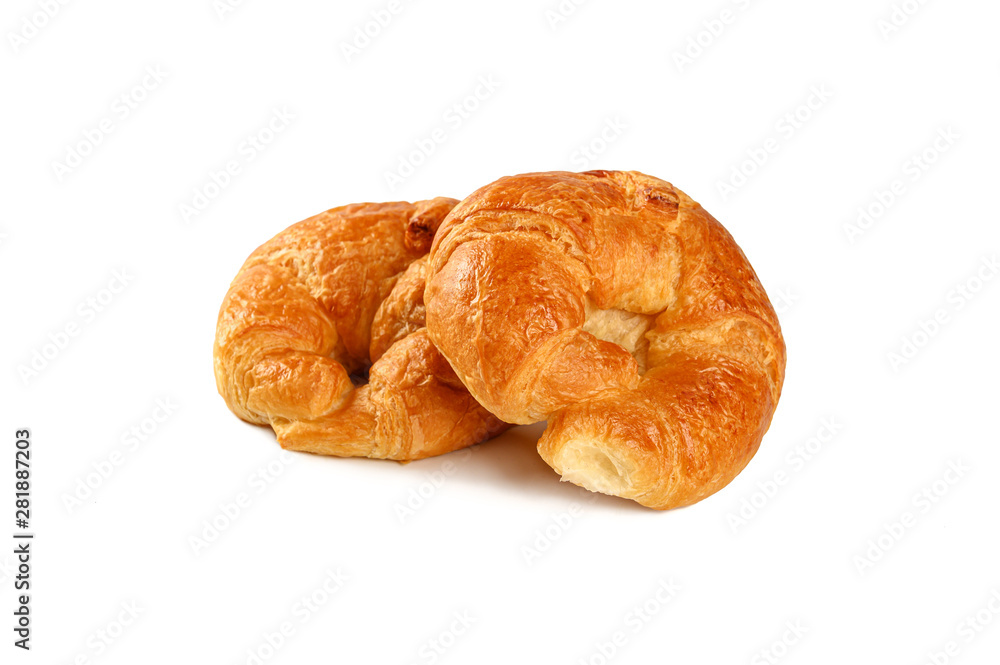 Fresh croissant isolated on white background