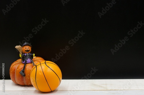 Basketball Halloween with basketball and ghost monster