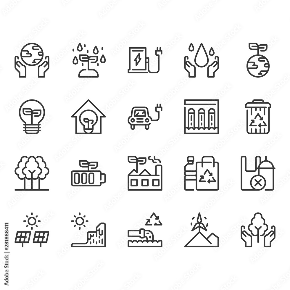 Fototapeta premium Save the world icon set.Vector illustration