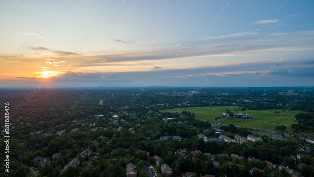 Sunset over Rockville, Gaithersburg, and Darnestown 