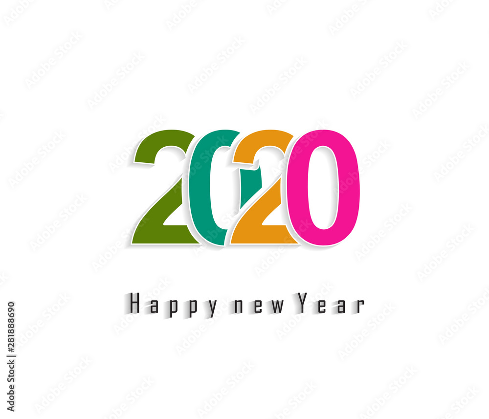 Happy New Year 2020. Lettering greeting inscription Happy New Year 2020. Lettering greeting inscription