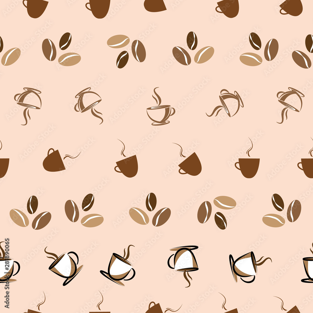 Seamless Coffee background design illustration print Seamless Coffee background design illustration print