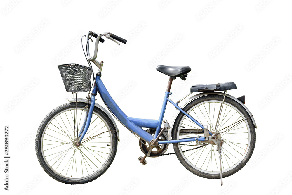 Old retro style bicycle isolated on white background Old retro style bicycle isolated on white background