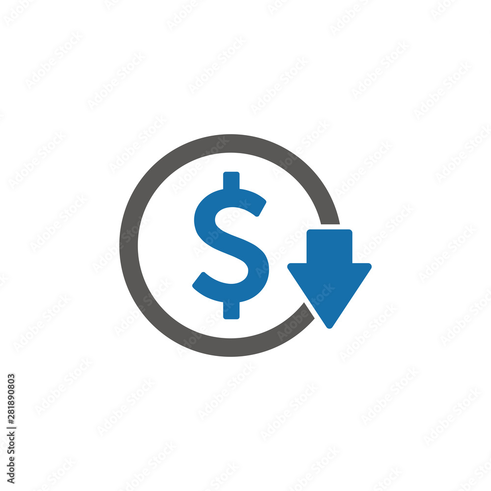 Cost reduction icon vector Cost reduction icon vector