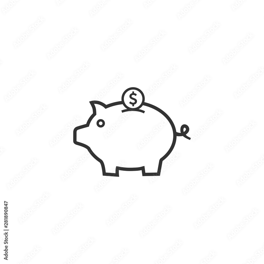 Piggy bank with coin vector Piggy bank with coin vector