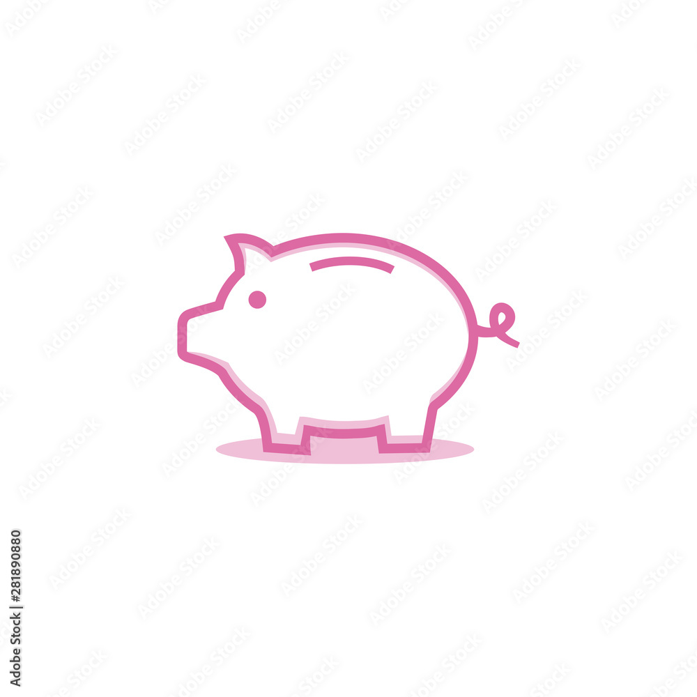 Piggy bank with coin vector Piggy bank with coin vector
