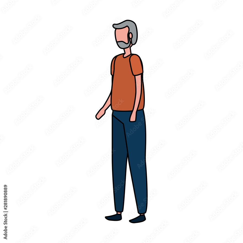 cute grandfather avatar character icon cute grandfather avatar character icon