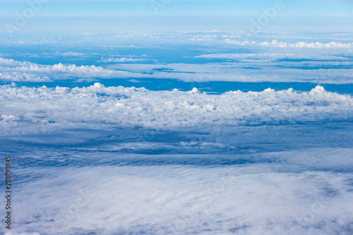 landscape above white clouds