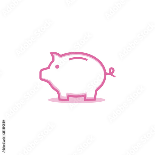 Piggy bank with coin vector