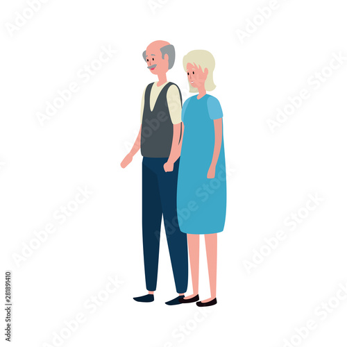 cute grandparents couple avatars characters