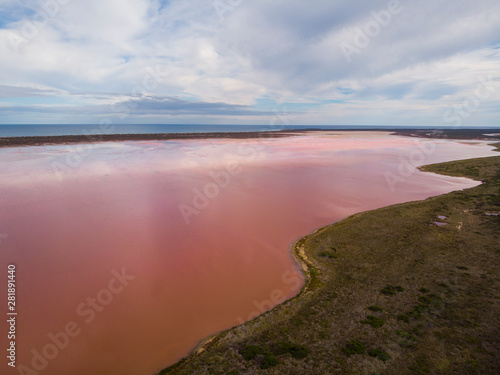 Western Australia Pink Lake Horizon Aerial