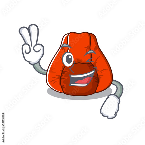 Two finger bean bag chair in a character