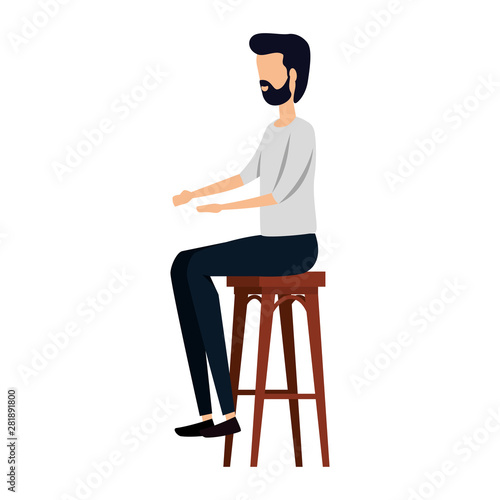 elegant businessman worker seated in bench