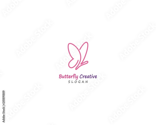Butterfly conceptual simple  colorful icon. Logo. Vector illustration