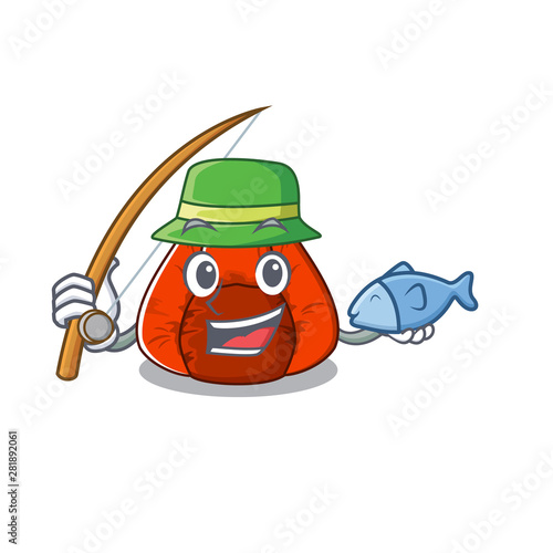 Fishing cartoon bean bag chair in yard