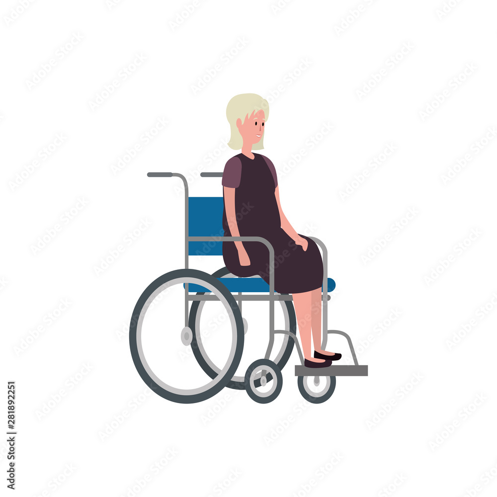 cute grandmother in wheelchair character
