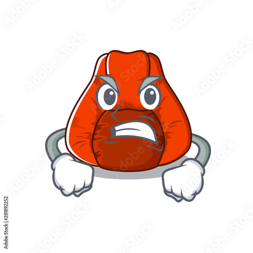 Angry bean bag chair isolated with mascot