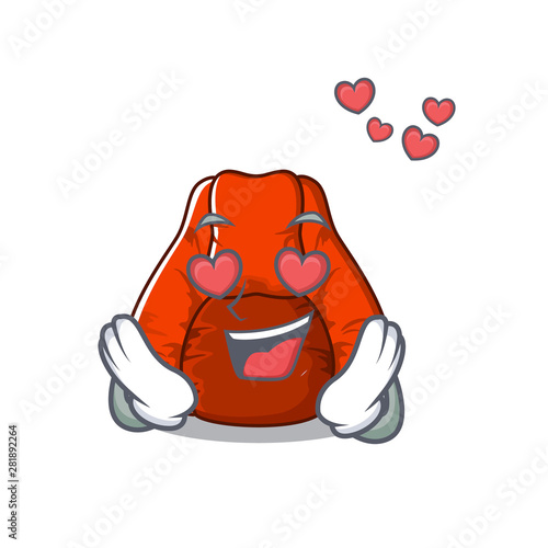 In love bean bag chair isolated with mascot