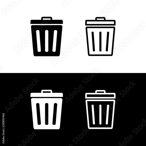 trash can icon set. trash symbol set vector