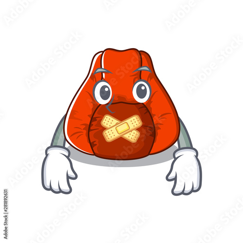 Silent bean bag chair isolated with mascot