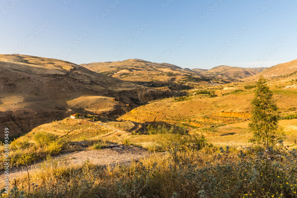 panoramic view of a mountain valley landscape in Jordan