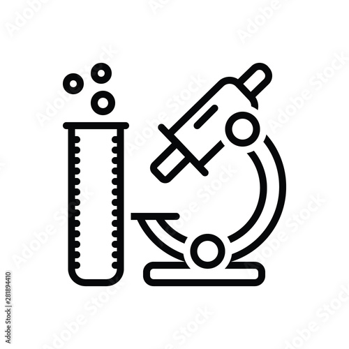Black line icon for lab chemistry