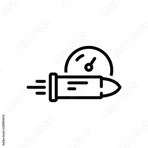 Black line icon for pace tempo