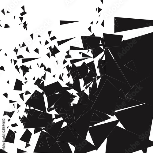 Abstract cloud of pieces