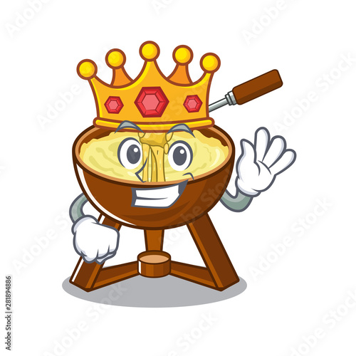 King fondue cheese in a cartoon plate