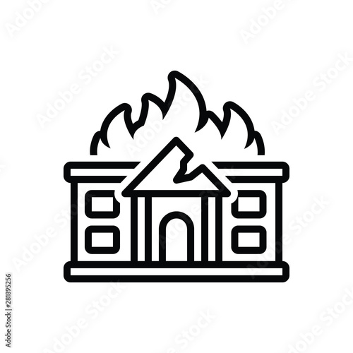 Black line icon for damage 