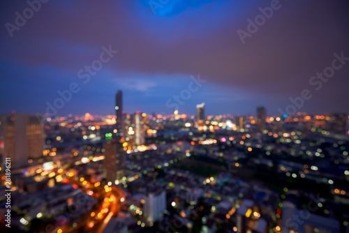 night cityscape light bokeh background